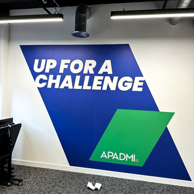 large custom sign on interior wall Photo